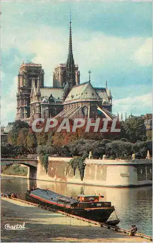 Cartes postales moderne Paris Notre Dame Bateau