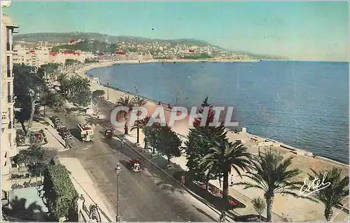 Moderne Karte Nice La Promenade des Anglais et la Pointe du Mont Boron