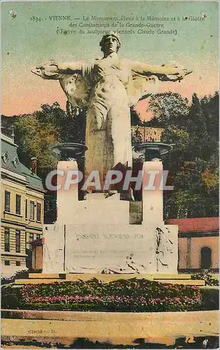 Cartes postales Vienne Le Monument eleve a la Memoire et a la Gloire Militaria