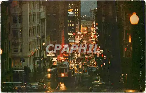 Cartes postales moderne Looking down Powell Street at Night San Francisco