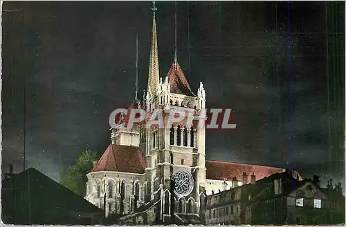 Cartes postales moderne Geneve La Cathedrale de Saint Pierre Illuminee
