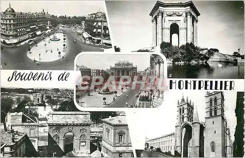 Cartes postales moderne Montpellier La Place de la Comedie Le Chateau d Eau Place de la Comedie et le Theatre