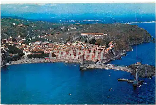 Moderne Karte Collioure PO Vue aerienne du Port