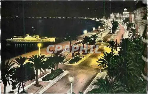 Moderne Karte Nice La Nuit Promenade en mer