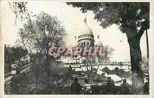 Moderne Karte Paris Le Square Montmartre le Funiculaire et le Sacre Coeur