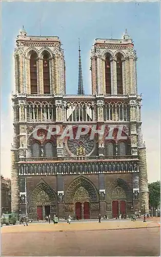Moderne Karte Paris Facade de la Cathedrale Notre Dame