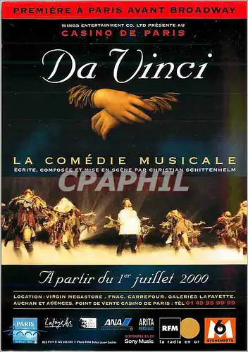 Cartes postales moderne Casino de Paris Da Vinci Comedie Musicale Broadway