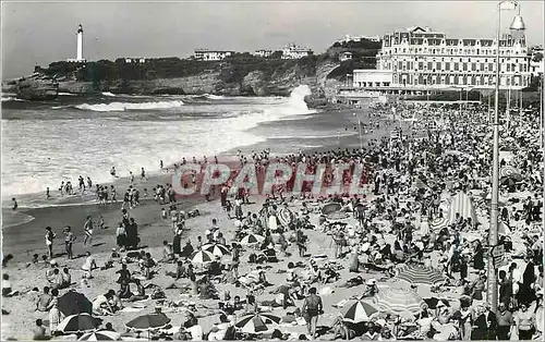 Moderne Karte Biarritz La Grande Plage et l Hotel du Palais