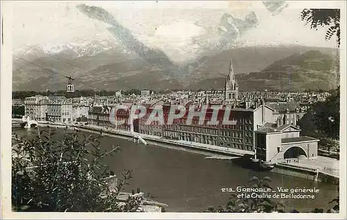 Cartes postales moderne Grenoble Vue generale et la chaine de Belledonne