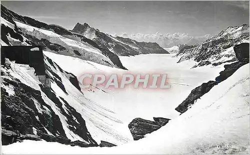 Moderne Karte Jungfraujoch Berghaus Jungfraufirn u Aletschgletscher