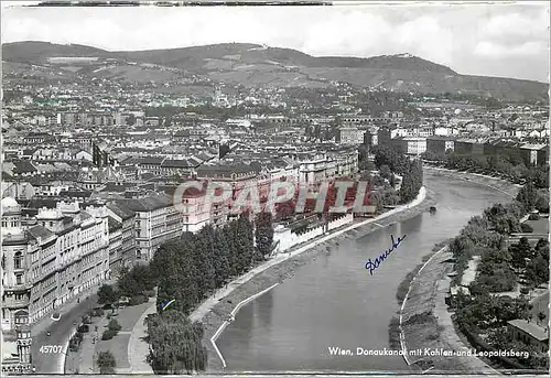 Moderne Karte Wien Donoukorot mit Kohler und Leopoldsberg