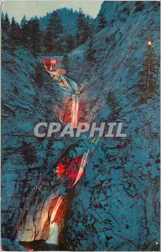 Cartes postales moderne Night lighting of seven falls in South Cheyenne Canyon Colorado Springs Pies Pike Region Colorad