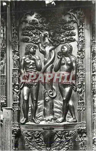 Moderne Karte Auch Gers La Cathedrale Quelques statues en bois sculpte du XVI Adam et Eve au Paradis Terreste