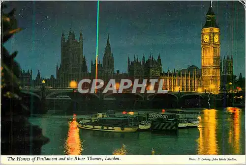 Moderne Karte The Houses of Parliament and the River Thames London