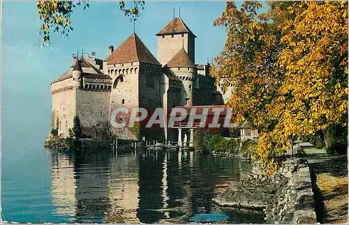 Cartes postales moderne Lac Leman Le Chateau de Chillon en Automne