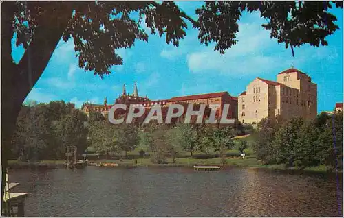 Moderne Karte Lake Placid with St Bedes Hall and St Meinrad Minor and Major Seminary in the background St Mein