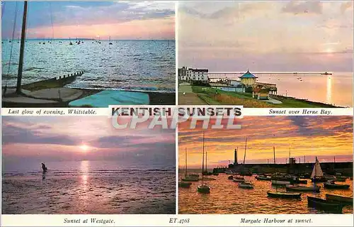Cartes postales moderne Kentish Sunsets Last glow of evening Whitstable Sunset over Herne Bay