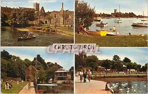 Moderne Karte Christchurch The Priory The River at Wick The Old Mill The Quay