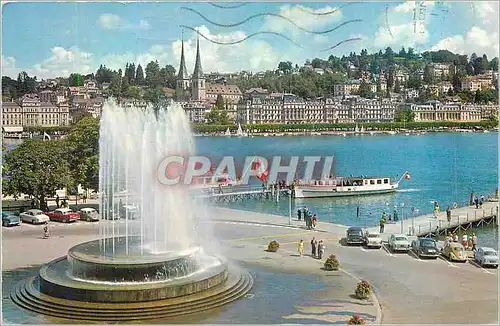 Cartes postales moderne Luzern Wagenbachbrunnen  Bateaux