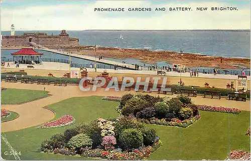 Cartes postales moderne Promenade gardens and battery New Brighton