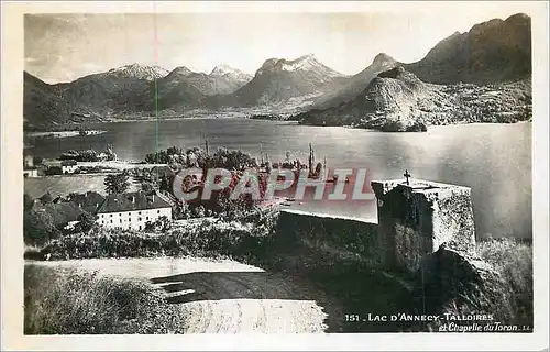 Moderne Karte Lac d Annecy Talloires et Chapelle du Toron