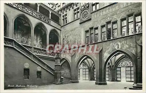 Cartes postales moderne Basel Rathaus Hofpartie