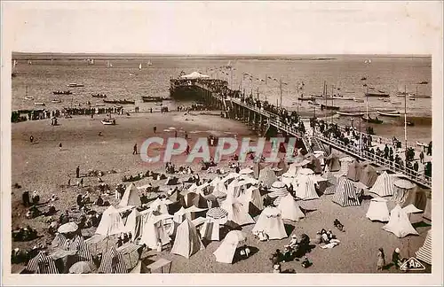 Moderne Karte Arcachon Cote d'Argent La Plage et la Grande Jeteu