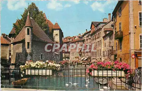 Cartes postales moderne Annecy Palais de l'Isle les Vieux Quartiers fleuris et Canal du Thiou