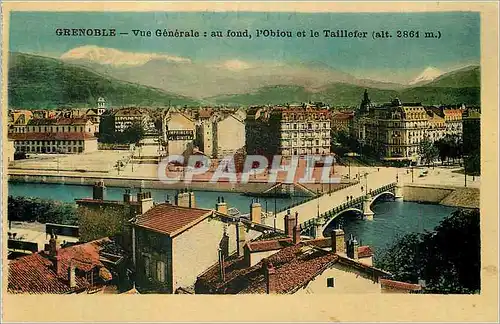 Moderne Karte Grenoble Vue Generale au fon Pobiou et le Taillefer