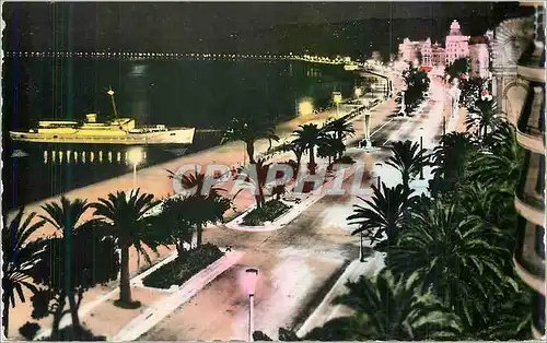 Cartes postales moderne Nice La Nuit Promenade en Mer Bateau