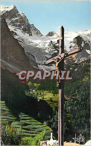 Cartes postales moderne Pic de la Meije Calvaire en haute montagne Christ Croix