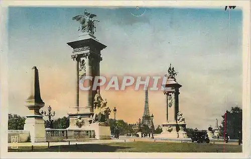 Moderne Karte Paris Le Pont Alexandre III et le Tour Eiffel