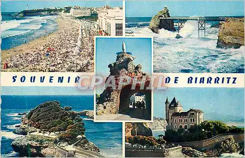 Moderne Karte Souvenir de Biarritz