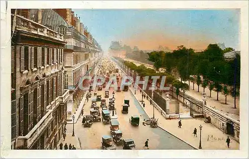 Cartes postales moderne Les Petits Tableaux de Paris La Rue Rivoli les Jardins des Tuileries et le Louvre