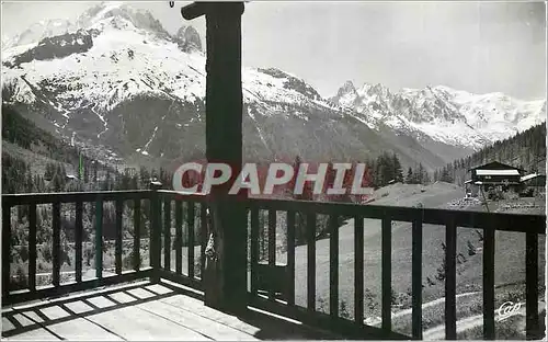 Moderne Karte Col de Montets L'Aiguille Verte et le Massif du Mont Blanc