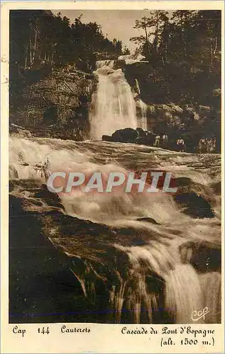 Moderne Karte Cauterets Cascade du Pont d'Espagne (alt 1500 m)