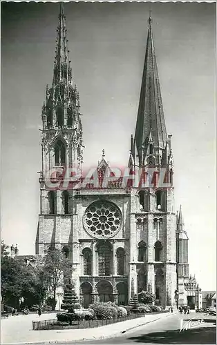 Cartes postales moderne Les Merveilles de Chartres (Eure et Loir) La Facade principale de la Cathedrale (XIIe Siecle) et