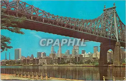 Moderne Karte New York City Queensboro Bridge Looking across the East River