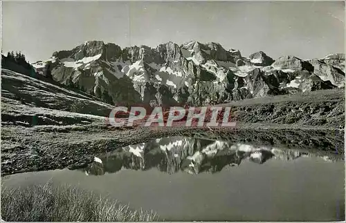 Cartes postales moderne Champery Planachaux le Petit Lac de Ripaille et les Dents Blanches