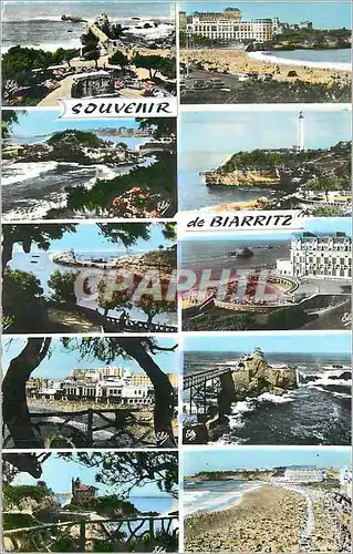 Moderne Karte Souvenir de Biarritz