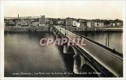 Moderne Karte Roanne Le Pont sur la Lore et Vue Generale du Coteau