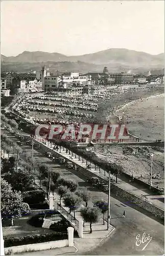 Cartes postales moderne Saint Jean de Luz Basses Pyr Vue sur la Promenade La Plage et les Pyrenees