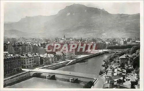 Moderne Karte Grenoble (Isere) Vue Generale