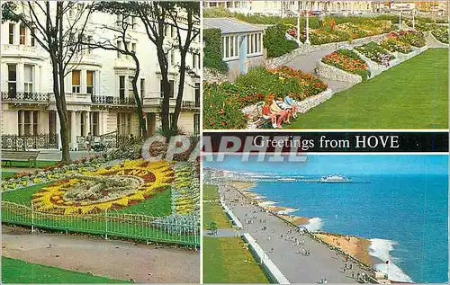 Moderne Karte Greetings from Hove The Floral Clock