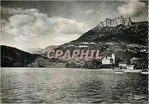 Moderne Karte Lac d'Annecy Chateau de Duingt et Dents de Lanfon