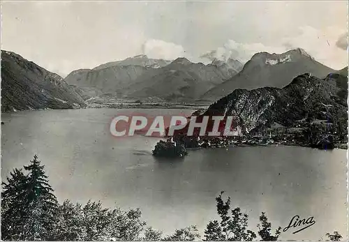 Moderne Karte Lac d'Annecy Presqu'ile de Duingt Le Taillefer