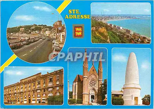 Moderne Karte Sainte Adresse (Seine Maritime) En Normandie France
