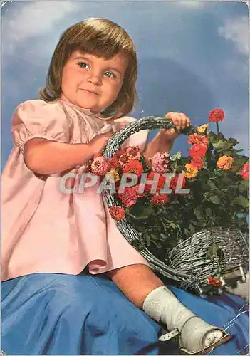 Cartes postales moderne Enfant Fleur Roses