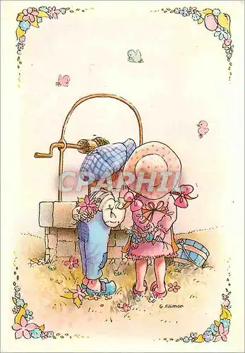 Cartes postales moderne Enfants Puits