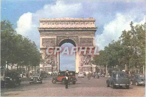 Moderne Karte Paris l'Arc de Triomphe Police Policier